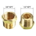 thumbnail image 3 of Brass Pipe Fitting Reducer Adapter 1/2NPT Male x 3/8NPT Female for Water Oil Air Pressure Gauge, Pack of 4, 3 of 6