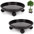 thumbnail image 1 of Soporte para plantas con carrito, 2 uds., con 4 ruedas universales para transportar macetas pesadas fácilmente o como bandeja de soporte para plantas, 1 of 5