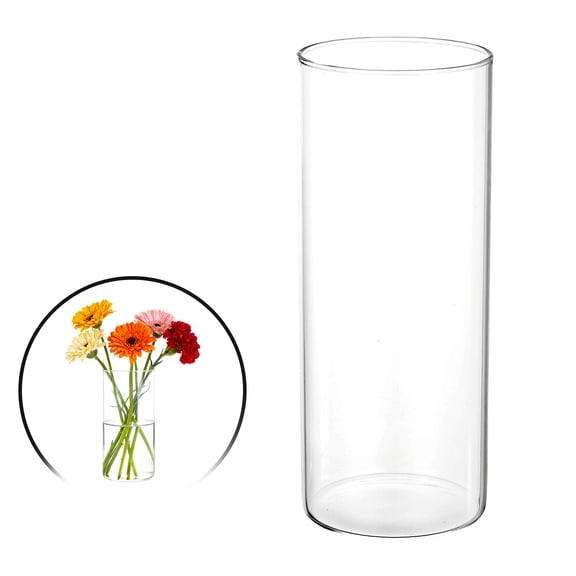 Uxcell Clear Cylinder Vases for Centerpiece 25oz, 7 Inch Tall Glass Flower Vase Floating Candle Holder for Bouquet Table Shelf Decor Home Wedding Party