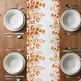 thumbnail image 4 of Table Runner 48 Inches Long for Kitchen Dining, Orange Eucalyptus Leaves Dresser Scarf Farmhouse, Dining Table Decorations for Wedding/Parties, Watercolor Spring Summer Botanical 13 x 48 In, 4 of 8