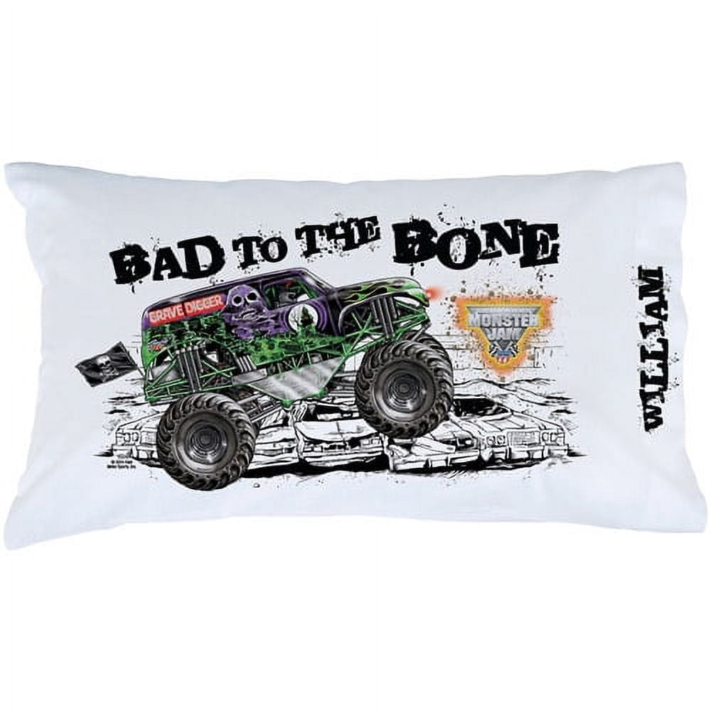 Personalized Monster Jam Pillowcase - Bad to the Bone Boys Pillowcase