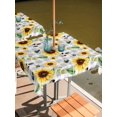 thumbnail image 2 of Outdoor Tablecloth with Umbrella Hole for Patio/Picnic/Party/Camping, Spring Sunflowers Waterproof Table Cloth Square Cover Washable, Rustic Floral Farmhouse Grey Buffalo Plaid (60"x 60"), 2 of 8