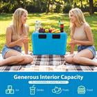 Barara King Large Insulated Hard Shell Ice Chest Cooler with Cup Holders Bottle Opener and Drain Plug for Outdoor Camping and Backyard Party, Blue