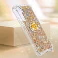 thumbnail image 6 of Glitter Clear Sparkly Bling Case for Samsung Galaxy A34 5G for Women Girls, Flowing Liquid Quicksand Cover with Diamond Ring Holder Case for Samsung Galaxy A34 5G  Gold, 6 of 7