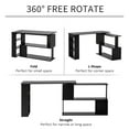 thumbnail image 4 of CoSoTower L Shaped Desk, 360° Rotating Corner Desk, Computer Writing Table Workstation with Storage Shelf for Home Office, Black, 4 of 7
