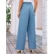 thumbnail image 4 of Pantalones Palazzo GRACE KARIN elásticos de cintura alta, color azul claro, L, mujer, 4 of 6