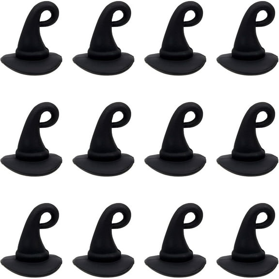 1 Box 40Pcs Halloween Wizard Hat Charms Gothic Style Witch Hat Charm 3D Miniature Fairy Magic Hats Mini Cap Black Charm Frosted Metal Charms for Jewelry Making Charm DIY Earrings Supplies