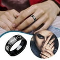 thumbnail image 3 of CILENON Gold Jewelry Simple Titanium Steel Ring Women's Ring Cartoon Cute Jewelry Ring Engagement Rings for Women Silver Rings Gold Ring(Black2,13), 3 of 6