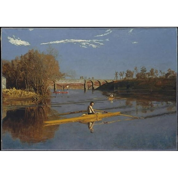 Public Domain Images MET10819 The Champion Single Sculls, Max Schmitt in A Single Scull Poster Print by Thomas Eakins, American 1844 1916 Philadelphia Pennsylvania, 18 x 24