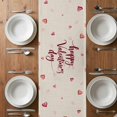 thumbnail image 6 of Valentine's Day Table Runner - 70 Inch Long, Kitchen Dining Table Runner Dresser Scarves, Red Roses Car Love Hearts Romantic Burlap Farmhouse Decor for Coffee Tables Wedding Party Banquet, 6 of 8