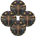 BESTKITTY Rainbow Dragonfly Kitchen Round Placemats Set of 4, Washable