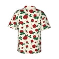 thumbnail image 3 of Uemuo Rose Flowers Printed Regular Fit Short Sleeve Casual Hawaiian Shirt for Men,Aloha shirt,Tropical shirt,Floral print shirt,Vacation Beach shirt-Medium, 3 of 9