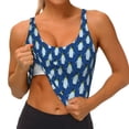 thumbnail image 4 of Haiem Beautiful King Penguin Pattern Pattern Womens Sports Bra - U Neck Padded Low Impact Yoga Bra Workout Crop Top Gym Moisture-Wicking Workout Vest -X-Large, 4 of 9