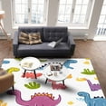 thumbnail image 4 of Area Rugs Indoor Non-Slip Rectangle Rug 5x7 Ft Cute Dinosaur Simple Cartoon Rug Rubber Backing Floor Mats Non Shedding Home Decor Carpet for Entryway Living Room, 4 of 8