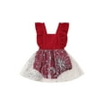 thumbnail image 1 of Diconna Robe Barboteuse pour Bébés Filles, Sans Manches Col Carré Étoiles Paillettes Tulle Patchwork Justaucorps Vêtements d'Été, 1 of 9