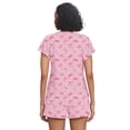 thumbnail image 4 of MINTREUS Women's Knit Pajamas Set Ruffle Sleeves Sleepwear Casual 2 Piece Pjs Soft Loungewear with Pockets, 4 of 6