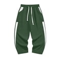 thumbnail image 4 of Dolkfu Pants Men Color Block Athletic Sweatpants Drawstring Waffle Mens Casual Trousers L, 4 of 8