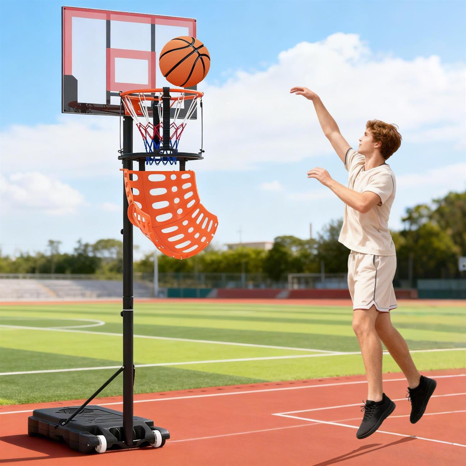 Spaco Portable Outdoor Volleyball Net Set, Heavy-Duty, Anti-Sag Winch, Outdoor Sports, Green