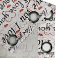 thumbnail image 4 of Ambesonne I Love You Grommet Curtain, Calligraphy Hearts, 50" x 96", Red Black White, 4 of 6