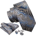 thumbnail image 4 of Paisley Tie Fashion Set Hanky Gemelos Corbatas para hombres Seda tejida, 4 of 4