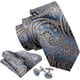 thumbnail image 4 of Paisley Tie Fashion Set Hanky Gemelos Corbatas para hombres Seda tejida, 4 of 4
