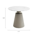 thumbnail image 3 of Leda Indoor or Outdoor End Table - Faux White Marble Top with Medium Gray Base - 17.7"D x 18.9"H, 3 of 5