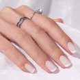 thumbnail image 2 of 24 uñas postizas cuadradas cortas con pegamento, uñas prensadas de gel suave, 12 tamaños, uñas postizas reutilizables translúcidas para mujer, uñas francesas clásicas blancas, 2 of 5