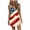 Multicolor#01, variant on Womens 4th of July Sleeveless T-Shirts Mini Dress American Flag Patriotic Summer V Neck Spaghetti Strap Drawstring Sundresses Casual Loose Pockets Dress