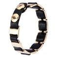 thumbnail image 3 of Pulseras de material cuero Hechas Con Impresionantes De Cierre De Aleación, Tamaño negro de doble cara Hugo Wrap Cuff Bracelet, 3 of 9
