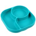 thumbnail image 2 of 1Set Silicone Baby Plate Sky-blue Safe Durable Round Toddler Compartments Mealtime, 2 of 8