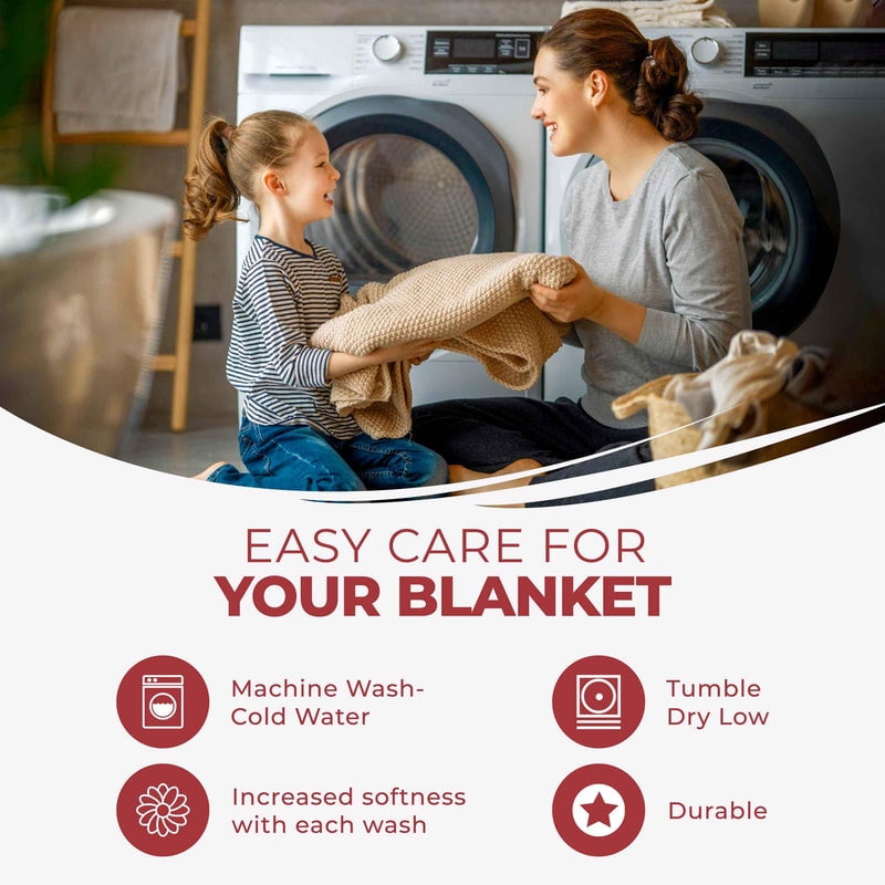 Superior Dobby Weave Cotton Blanket 108" x 100", All Season Bed Blankets, California King, Black