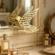 Bird Shaped Wall Mount Jewelry Organizer, Decorative Metal Display Rack for Necklaces and Earrings, Space Saving Vanity Storage, Chic Bedroom or Bathroom Decor, Great Gift for Fashion Lovers