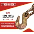 thumbnail image 4 of 4 Pack 5/16"- 3/8" Heavy Duty Hi-Viz Green Ratchet Chain Binder w/ 5/16" Grab Hook & 1/2" Slip Hook, 5,400 Lbs WLL - Tie Down Hauling Load Binders for Flatbed Trailers, 4 of 15