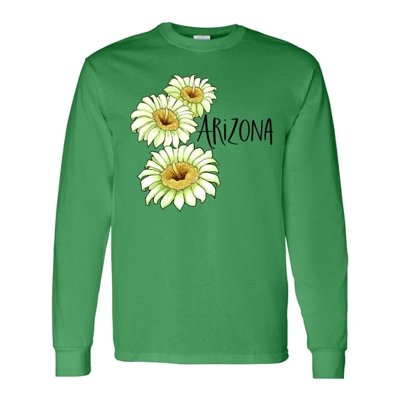 Inktastic Arizona Saguaro Cactus Flowers Long Sleeve T-Shirt