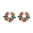 thumbnail image 4 of Pendientes de girasol con incrustaciones de diamantes de imitación de colores de aleación, pendientes de cena hipster súper llamativos para mujer, adecuados para diversas ocasiones, 4 of 6