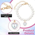 thumbnail image 4 of Cat Pearl Collar with Heart Pendant, Cute Pearl Pet Necklace in Medium, Adjustable Wedding Party Small Dog Jewelry Accessories for Puppy Kitten- White, 4 of 7