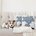 thumbnail image 4 of Ambesonne Cartoon Throw Pillow Cover 2 Pack, Rabbit Mascot Animal, 18", Grey Pink White, 4 of 7
