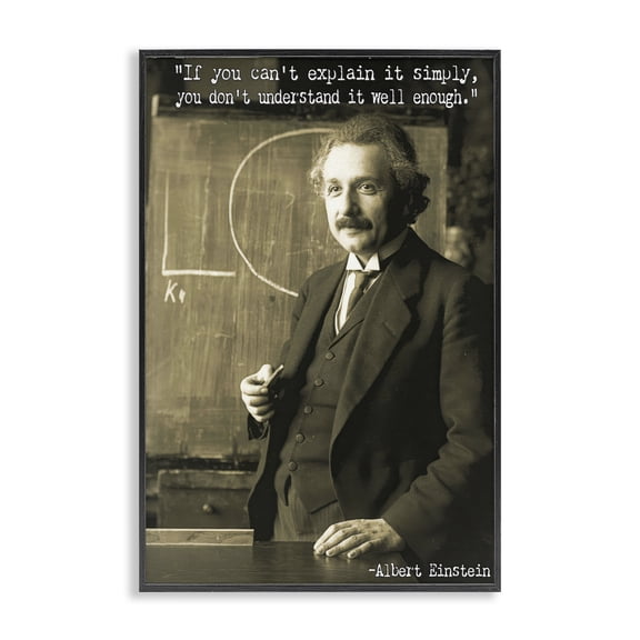 Stupell Industries Inspiring Einstein Quote People Painting Black Framed Art Print Wall Art, 12 x 18