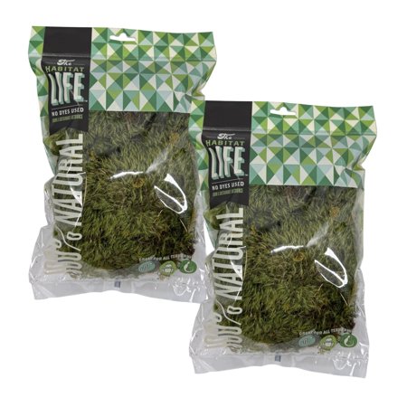 Quality Growers The Habitat Life - Natural Mood Moss for Terrariums – Moisture-Retaining Soft Bedding for Reptiles and Amphibians 100% Dye-Free Natural & Safe (Bundle Small)
