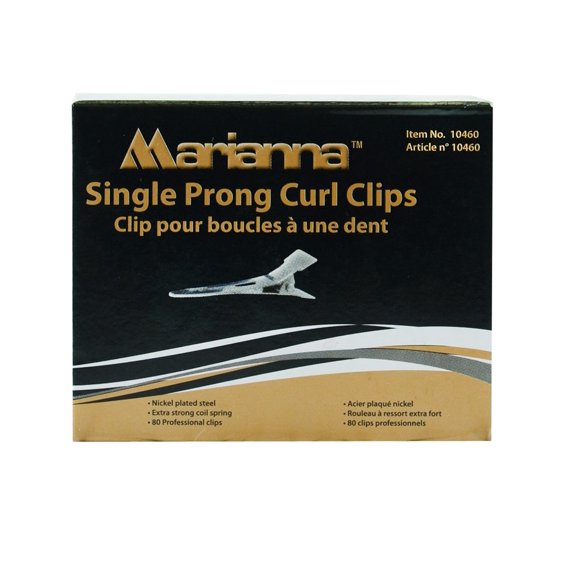 Option : 80 count , Marianna Single Prong Steel Clips , Hair Scalp Head - Pack of 1 w/ SLEEKSHOP Teasing Comb
