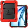thumbnail image 4 of Rugged Case For Apple iPad Air 11 (2024) – 3-Layer Protection Shockproof Stand Cover with Screen Protector, Adjustable Stand, Shoulder Strap, & Pencil Holder -- Red, 4 of 10