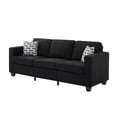 thumbnail image 5 of BSHTI 86.6" Teddy Fabric Sofa with 2 Pillows – Extra-Wide Deep Couch, Solid Wood & Iron Frame, Removable Washable Covers, for Living Room, Bedroom, Office, Black, 5 of 8