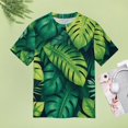 thumbnail image 5 of Palm Print Women T-Shirt Classic O Neck T-Shirts Short-Sleeve Trendy Animal Print Design Tshirt Casual Clothing, 5 of 5