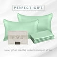 thumbnail image 5 of Elegant Comfort 2-PACK Cooling Viscose Satin Pillowcase Set with Hidden Zipper closure, Silky Smooth for Hair and Skin Care-Beautiful Gift Box-2-Piece Satin Pillowcase Set, Standard/Queen, Mint Green, 5 of 8