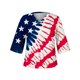 thumbnail image 4 of Fiudx Ofertas Flash Del Día Solo En Línea Blusa de Manga 3/4 con Estampado de Moda para Mujer, Camiseta con Cuello En V, Tops Informales para El Día de La Independencia, 4 of 4