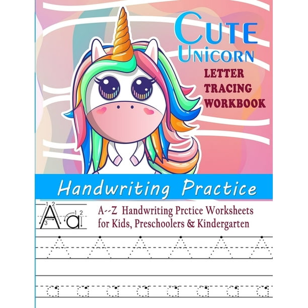 handwriting letter tracing workbooks cute unicorn letter tracing