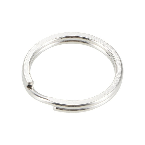 Uxcell 20mm O.D. Nickel Plated Iron Flat Open Split Keyring Connector 10 Counts