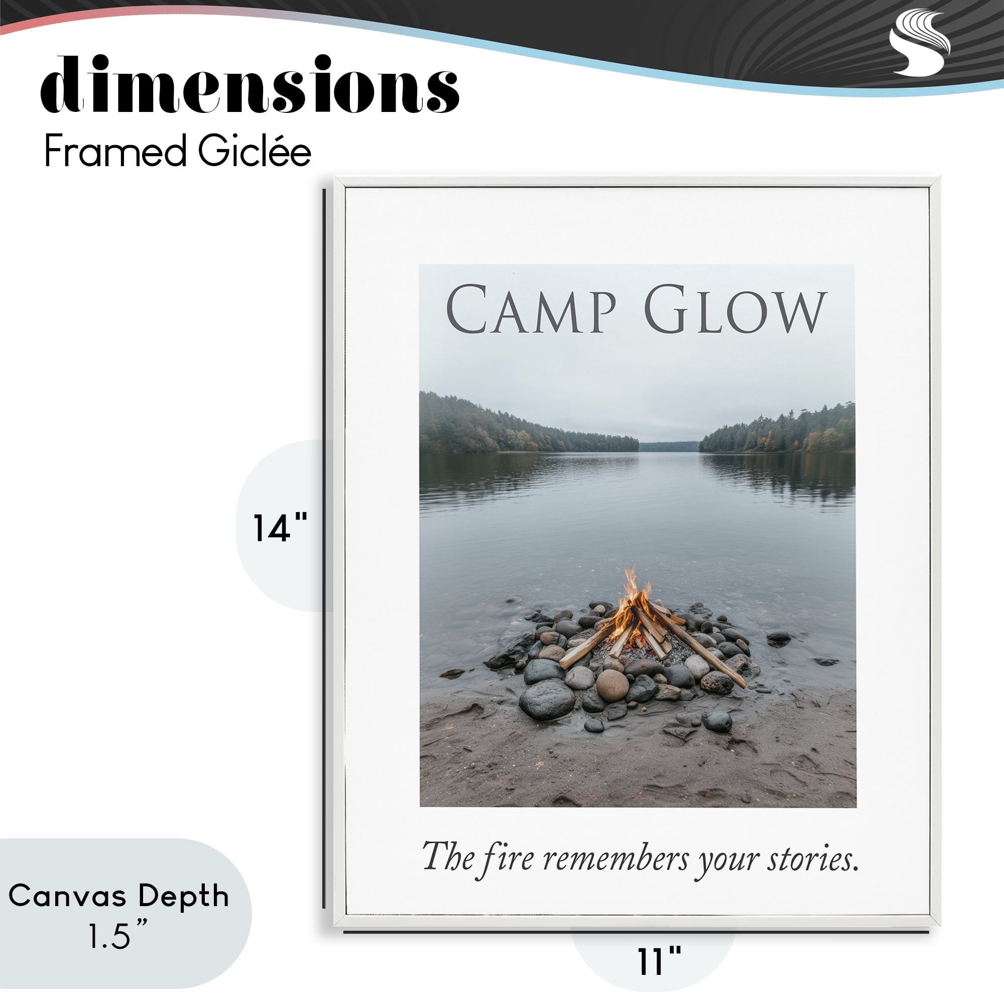 Stupell Industries Fire Remembers Your Stories White Framed Giclee Art, design by A Barefoot Stylist