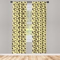 thumbnail image 2 of Ambesonne Polka Dot Curtains, Ice Creams and Circles, Pair of 28"x95", Seal Brown Pastel Yellow, 2 of 4
