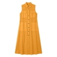 thumbnail image 4 of XiYing Robes Décontractées pour Femmes, Robe Longue d'Été Décontractée pour Femmes à Col en V Sans Manches, Maxi Fluide avec devant à Boutons et Poches pour Vacances à la Plage, Coupe Ample,, 4 of 7